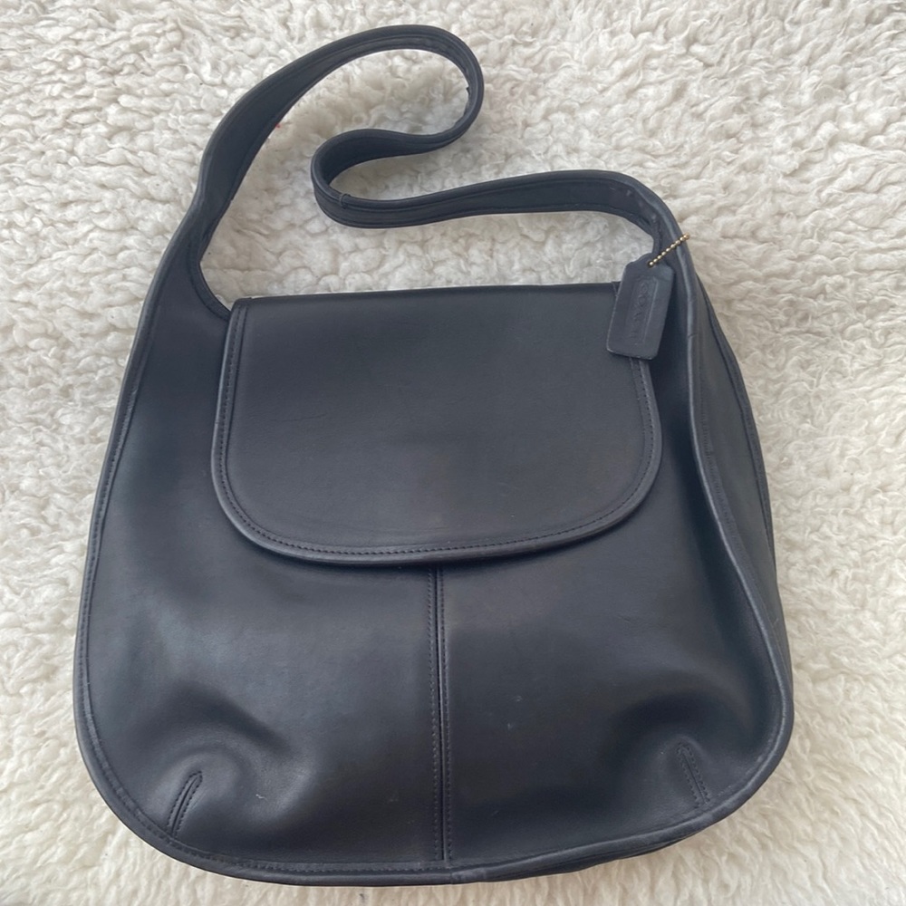 Coach Black Leather Shoulder Bag